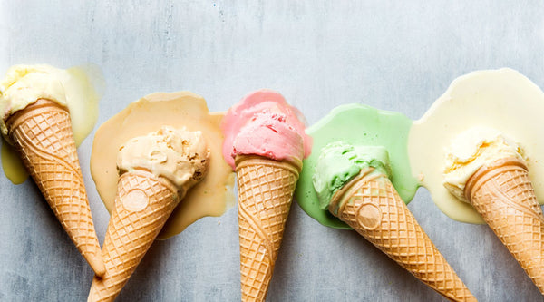 5 melting ice cream cones