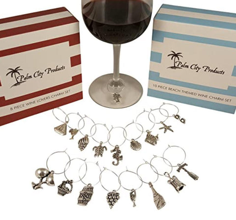 Palm City Products - Bundle of Two Wine Charm Sets 
