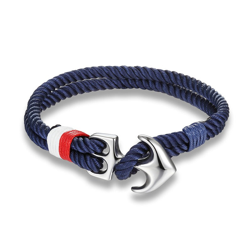 Bracelet Ancre Marine - Corde Tressée
