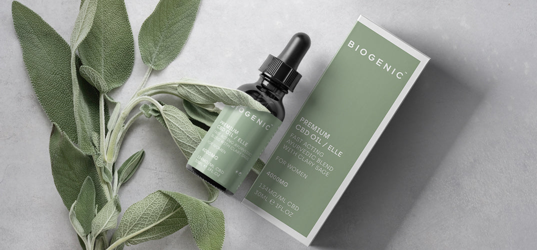 Biogenic CBD Blog CBD Oil Elle For Women with Clary Sage, helping with Menopause