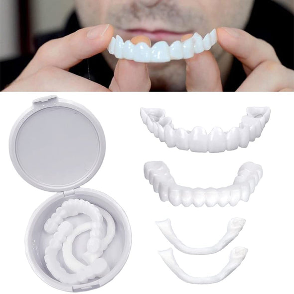 Snap On Upper Bottom Set False Teeth Denture Veneer Dental Tooth Cover ...