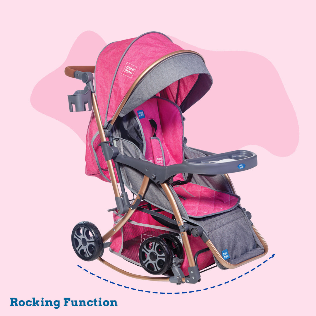 Mee Mee Advanced Stylish 2 in 1 Baby Pram Stroller with Rocking Function | Baby Rocker Pram-image-0