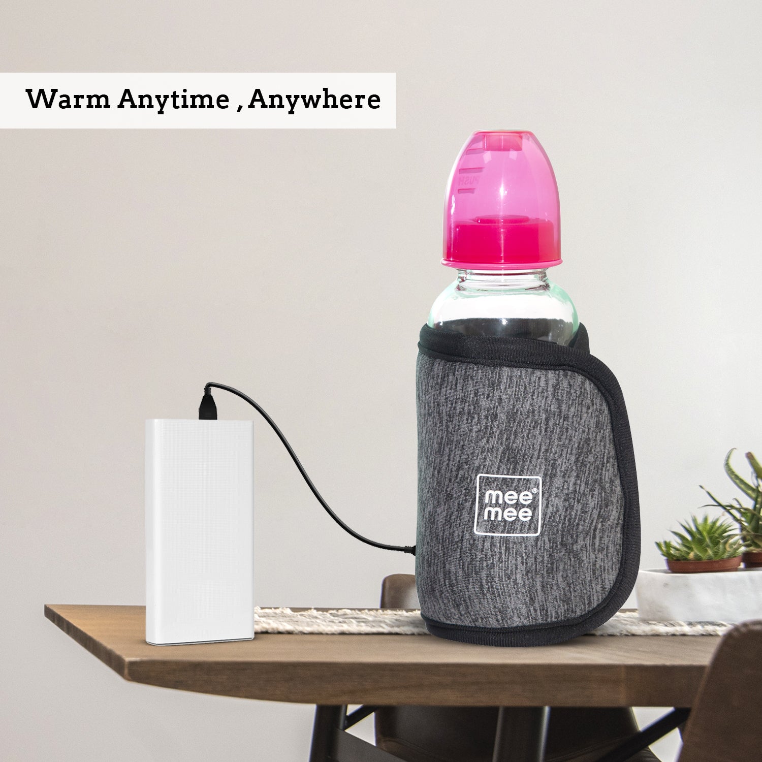 Mee Mee Portable Baby Bottle Warmer with Quick USB Charging | 10 Minutes Milk Warmer