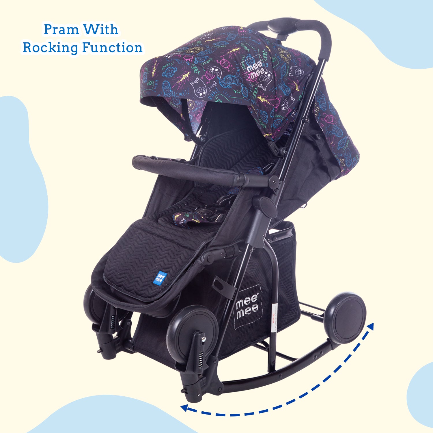 Mee Mee Premium 2 in 1 Baby Pram Stroller with Rocking Function | Baby Rocker Stroller