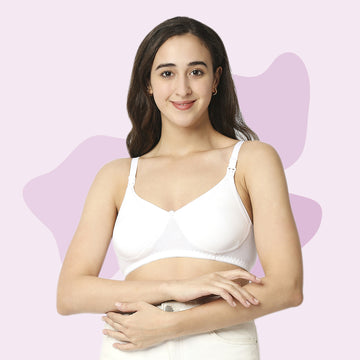 Premium Photo  Nursing bra for mothers moms bra with new disposable breast  pad prevents the flow of milk on the clothes it is convenient to unfasten  the cups for feeding the