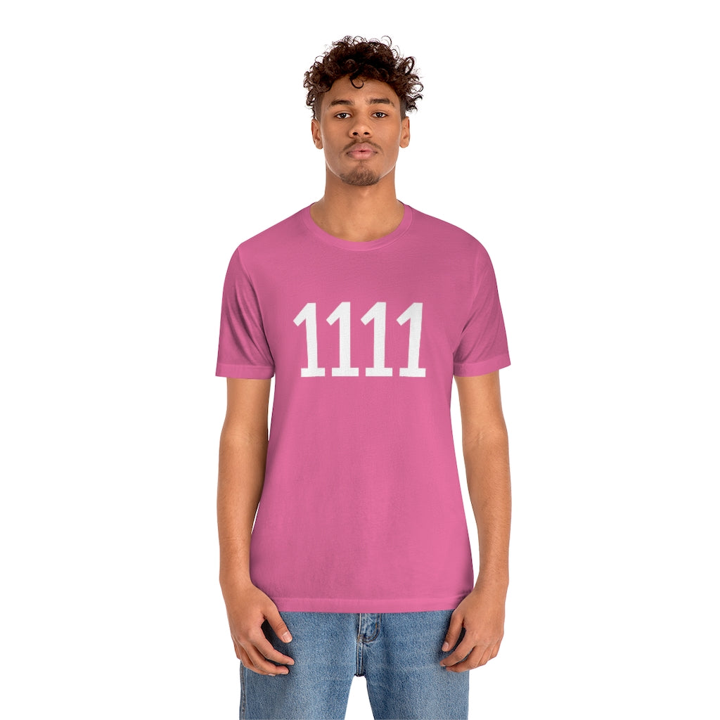Number 1111 T-Shirt | 1111 Numbered Shirt - T-Shirt - PetrovaDesigns - Cotton - Crew neck - DTG - Men's Clothing - Mother’s Day promotion - numerology gifts - Regular fit - T-shirts - tshirts gift ideas - Unisex - Women's Clothing