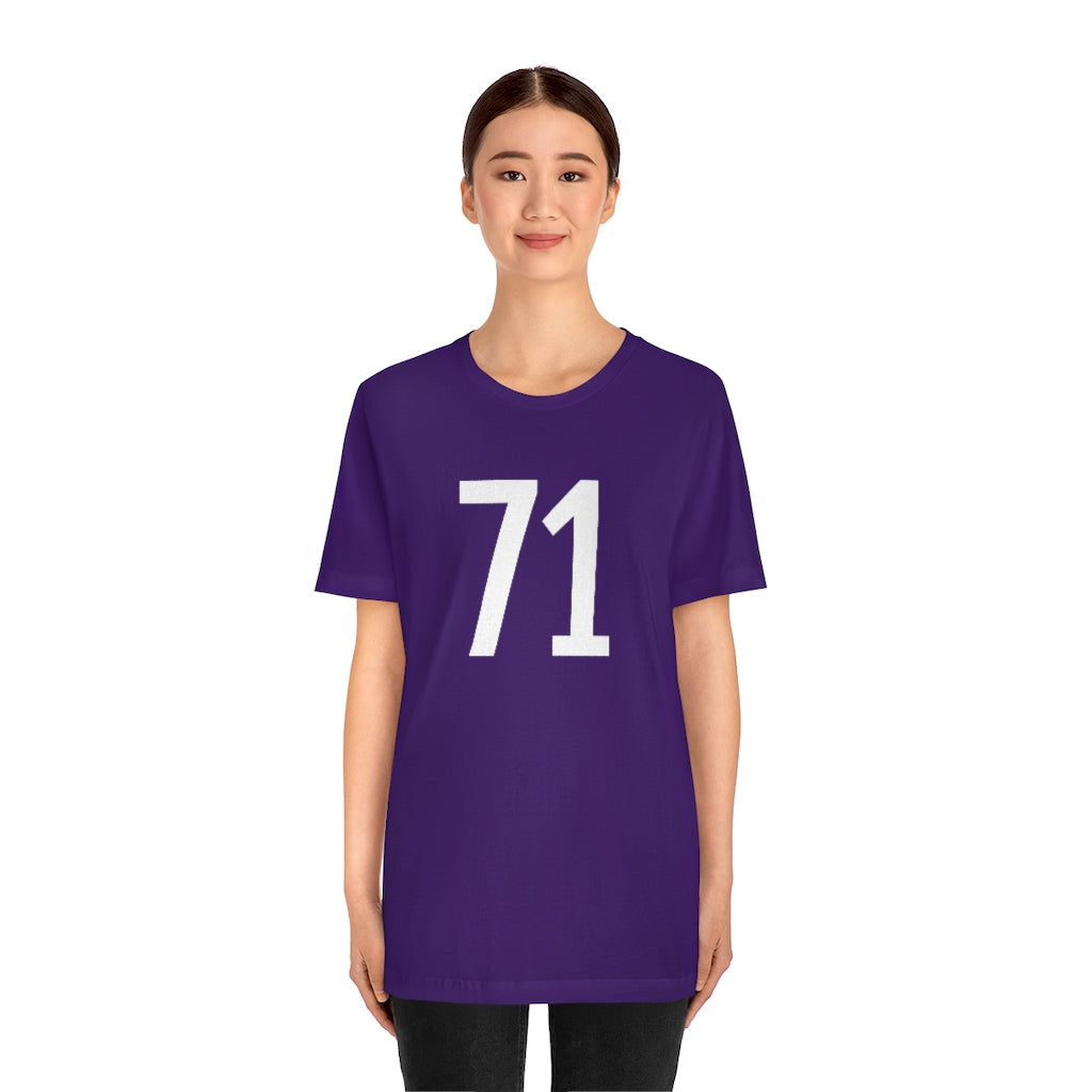 Number 71 T-Shirt | 71 Numbered Shirt - T-Shirt - PetrovaDesigns - Cotton - Crew neck - DTG - Men's Clothing - Mother’s Day promotion - numerology gifts - Regular fit - T-shirts - tshirts gift ideas - Unisex - Women's Clothing