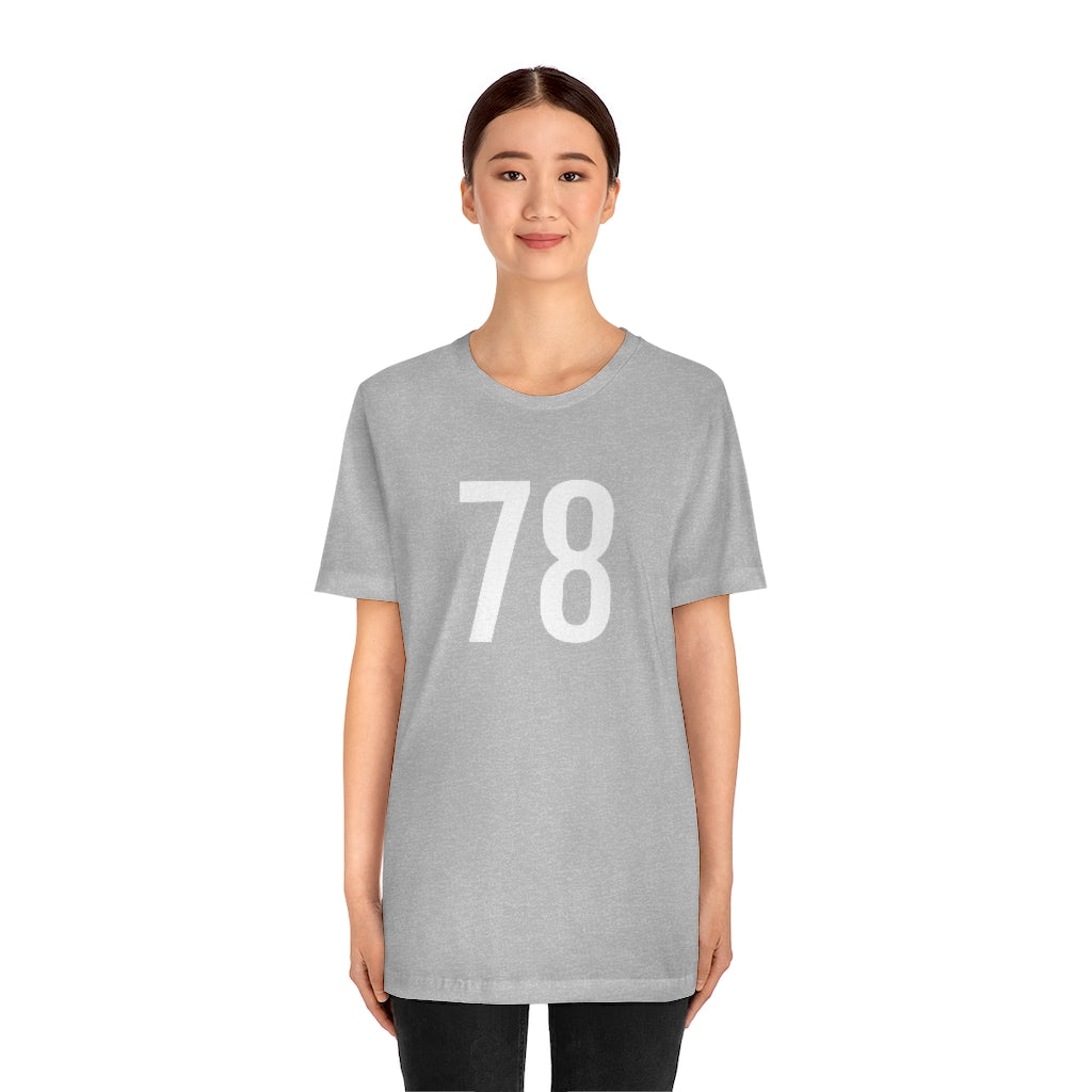 Number 78 T-Shirt | 78 Numbered Shirt - T-Shirt - PetrovaDesigns - Cotton - Crew neck - DTG - Men's Clothing - Mother’s Day promotion - Regular fit - T-shirts - Unisex - Women's Clothing