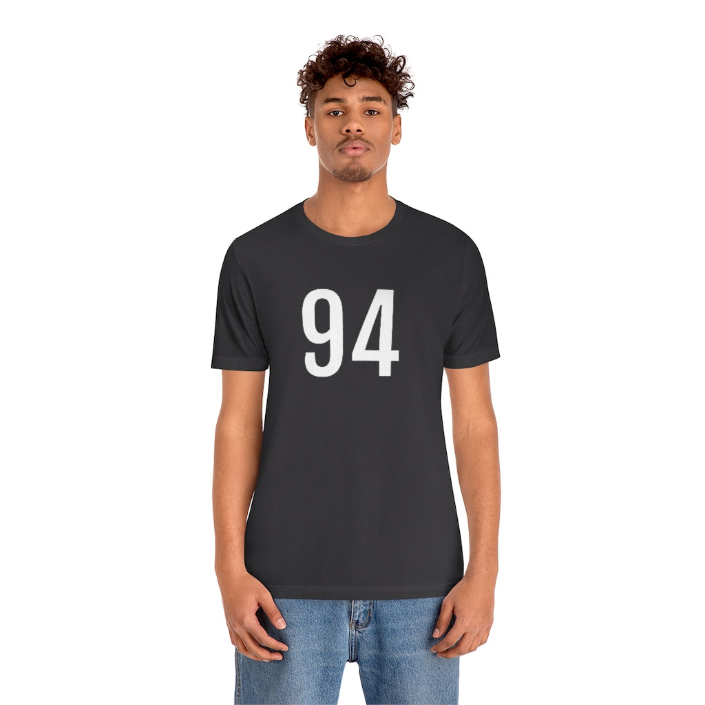 Number 94 T-Shirt | 94 Numbered Shirt - T-Shirt - PetrovaDesigns - Cotton - Crew neck - DTG - Men's Clothing - Mother’s Day promotion - numerology gifts - Regular fit - T-shirts - tshirts gift ideas - Unisex - Women's Clothing
