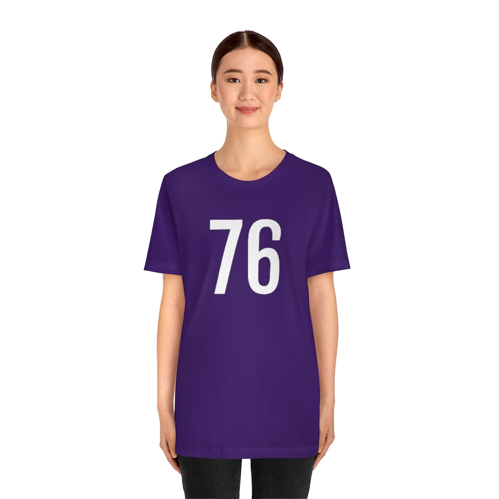Number 76 T-Shirt | 76 Numbered Shirt - T-Shirt - PetrovaDesigns - Cotton - Crew neck - DTG - Men's Clothing - Mother’s Day promotion - numerology gifts - Regular fit - T-shirts - tshirts gift ideas - Unisex - Women's Clothing