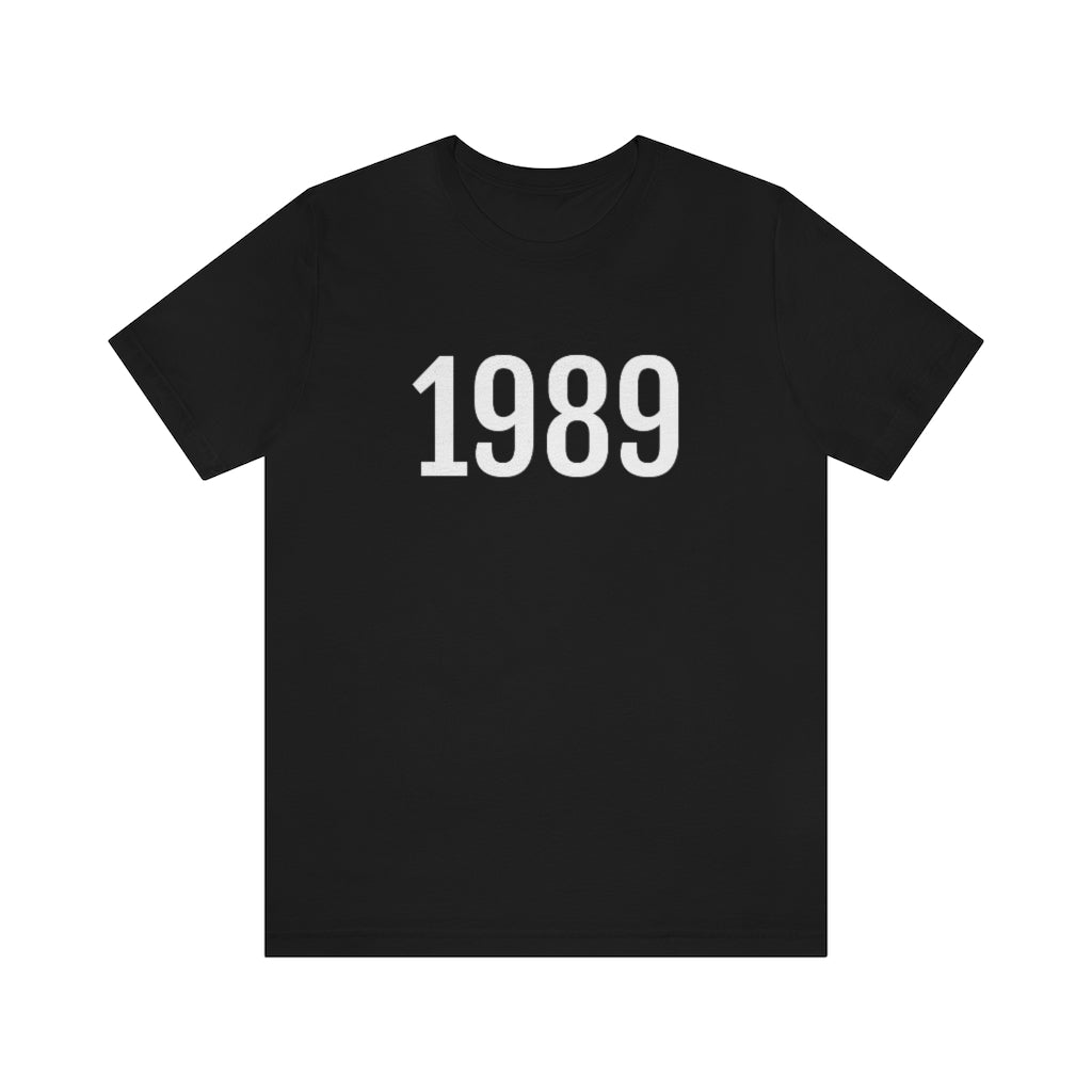 Number 1989 T-Shirt | 1989 Numbered Shirt - Black - T-Shirt - PetrovaDesigns - Cotton - Crew neck - DTG - Men's Clothing - Mother’s Day promotion - Regular fit - T-shirts - Unisex - Women's Clothing