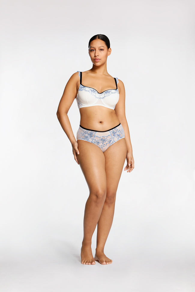 Soft Lace Balconette Bra Kinga Zoe SC956 Blue Yellow @ Lavinia