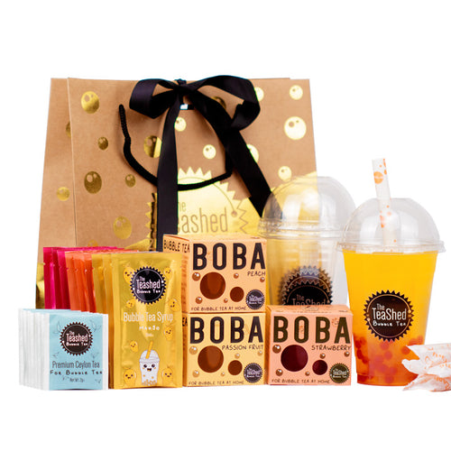 Bubble Tea Kit Gift Set Popping Boba, Bubble Tea Powder, Cups and Gift Bag Boba  Tea Gifts 6 Servings 