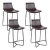 Artiss Set of 4 PU Leather Metal Bar Stools - Brown and Black