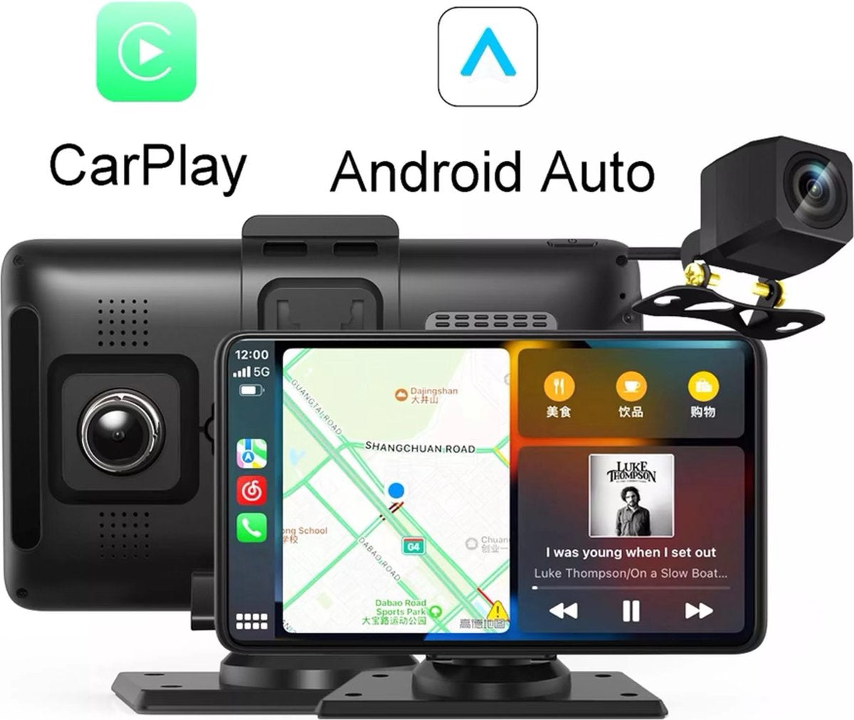 Navigatiesysteem 7 inch met dashcam rearcam - 2023 - Apple Carplay –