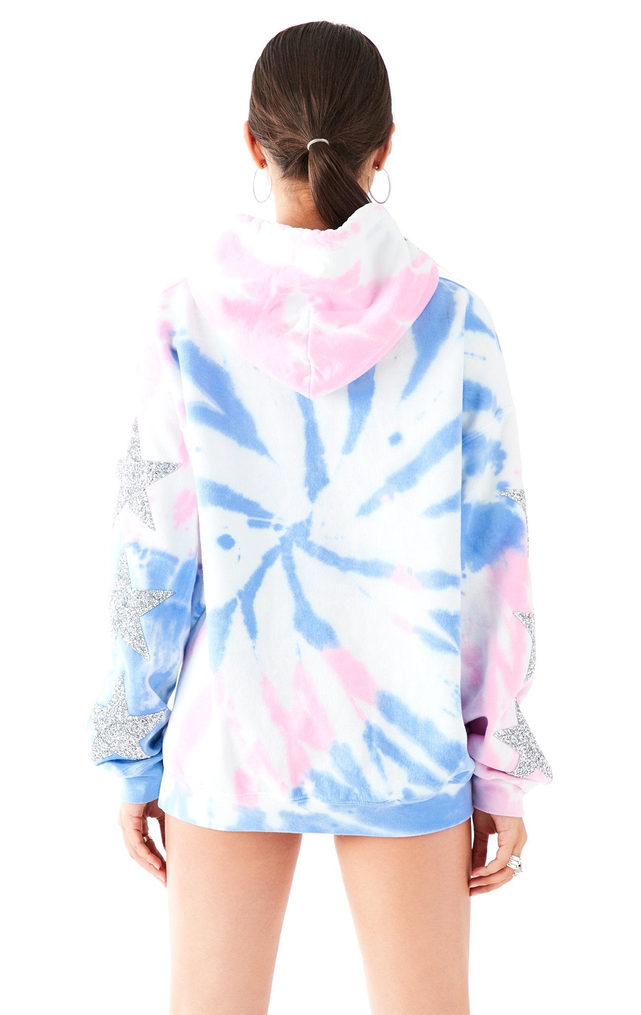 STAR PATCH TIE DYE HOODIE