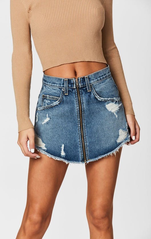 Lace Up Front Denim Skirt | SHEIN IN
