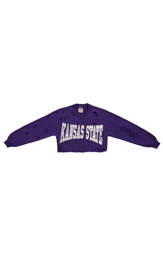 cropped college sweatshirt