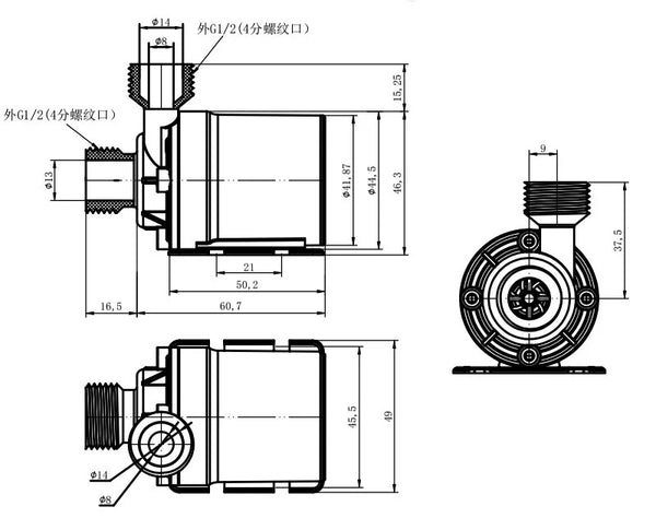 12V submersible pump diagram