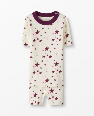 Moon and Back by Hanna Andersson Short John Pajama Set in Berry/ Ecru –  Uniq Kids Wear