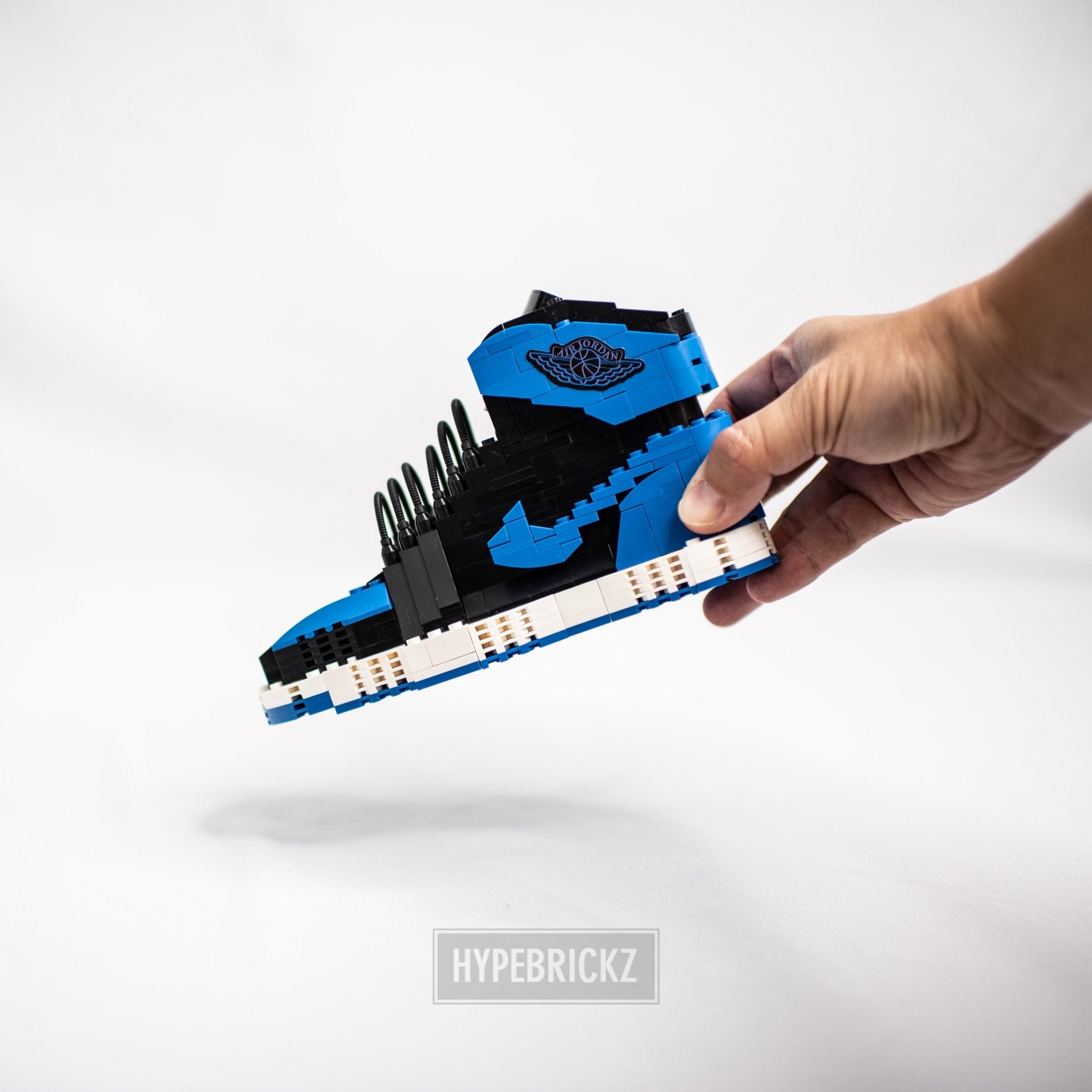 LARGE AJ1 "Royal" Sneaker Bricks Sneaker 3D Puzzle Building Toy with Mini Figure