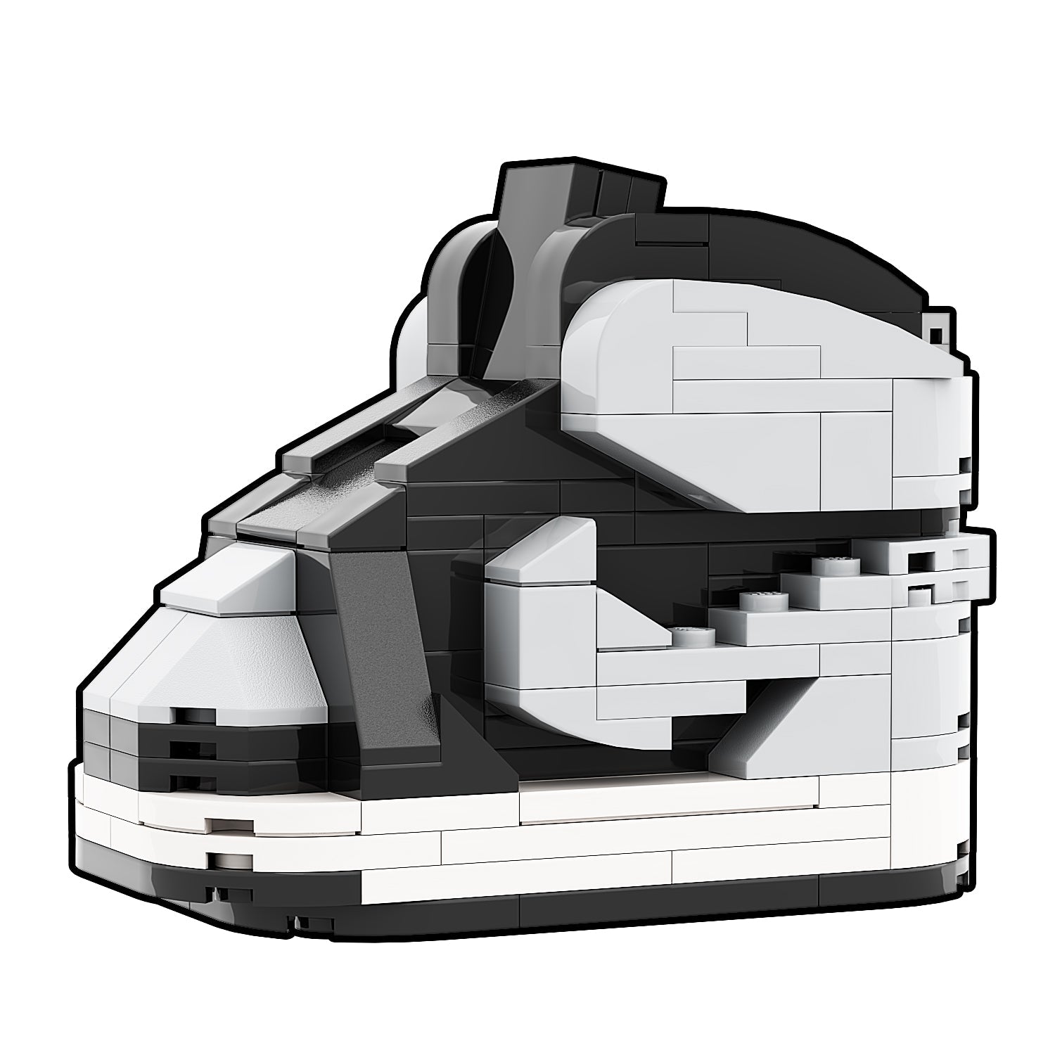 Small Size "AJ1 Shadow" Sneakerbricks with Mini Figure