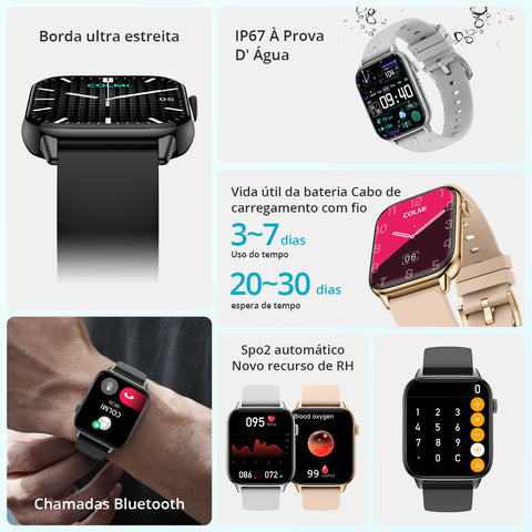 Wellness Watch - relógio com gps integrado smartwatch com gps integrado, Smartwatch c/ Monitoramento, Relógio Inteli. Prova D'água