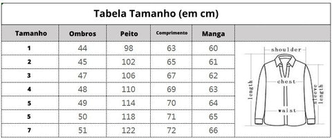 TABELA DE TAMANHO