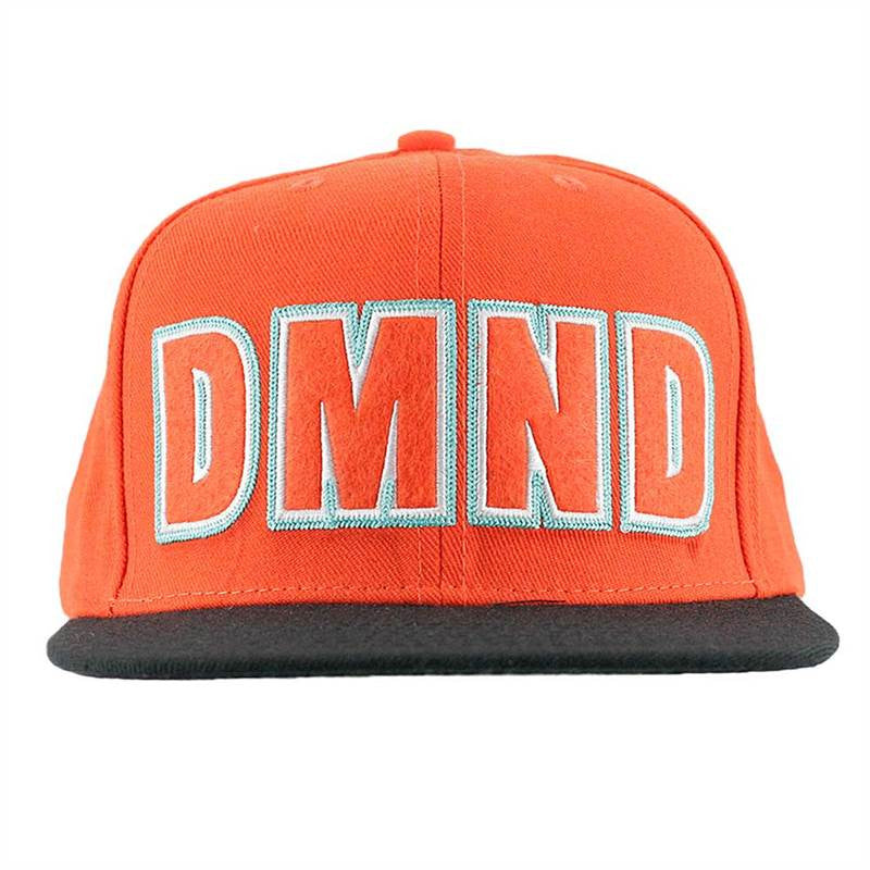 Diamond DMND Felt Embroidered Men's Snapback Hat - Orange