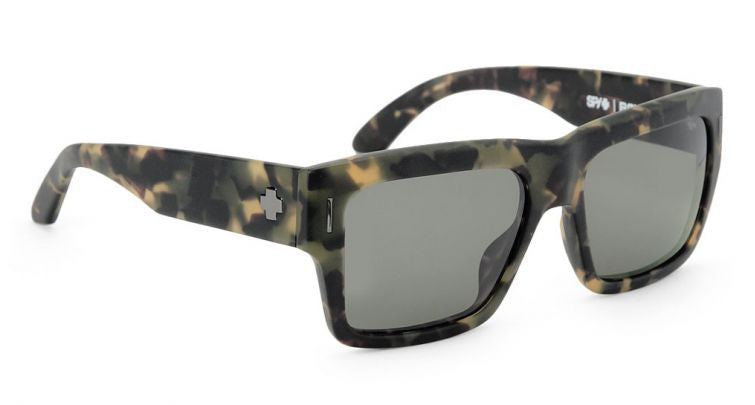 Spy Bowery Sunglasses - Matte Army Tortoise Frame - Grey/Green Lens