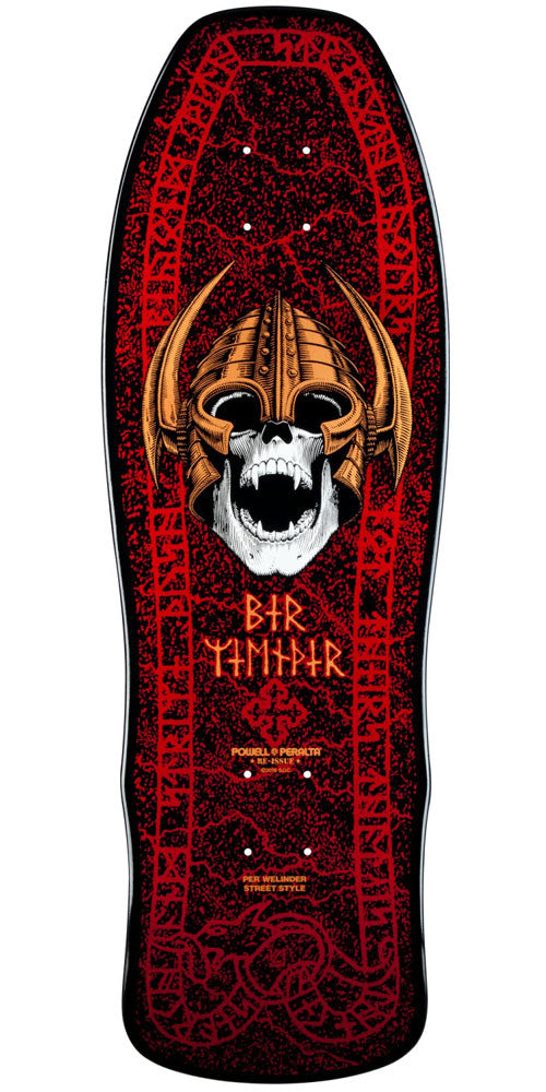 Powell Peralta Per Welinder Nordic Skull Skateboard Deck - Black/Red ...