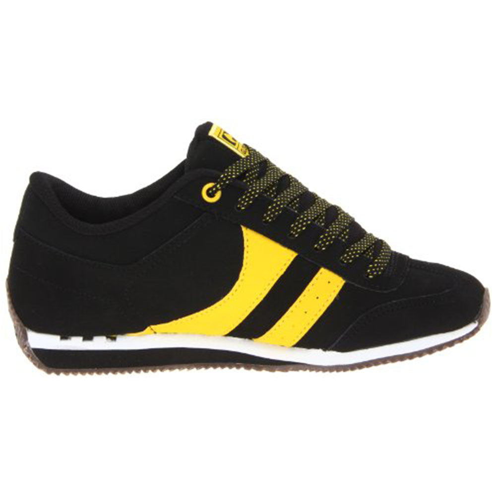 black white and yellow shoes