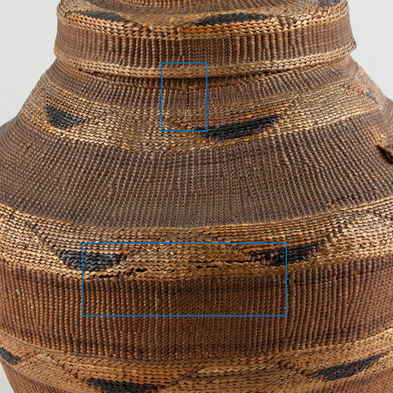 Very Large Tlingit Rattle Top Basket