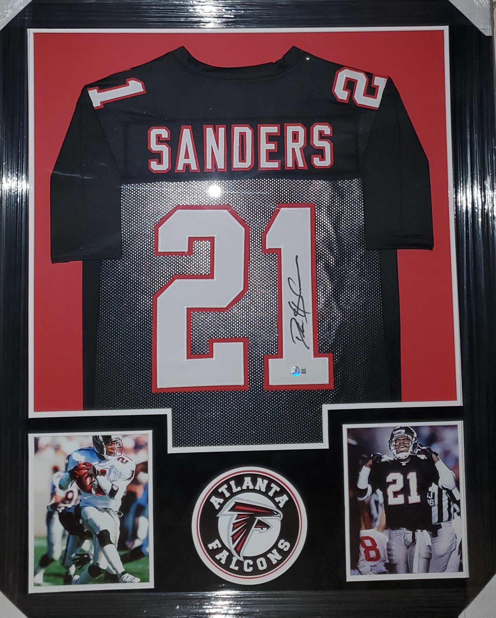 Deion Sanders Autographed and Framed White Cowboys Pro Stlye Jersey