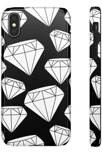 SHINE LIKE A DIAMOND (Large Pattern) Black Snap Phone Case