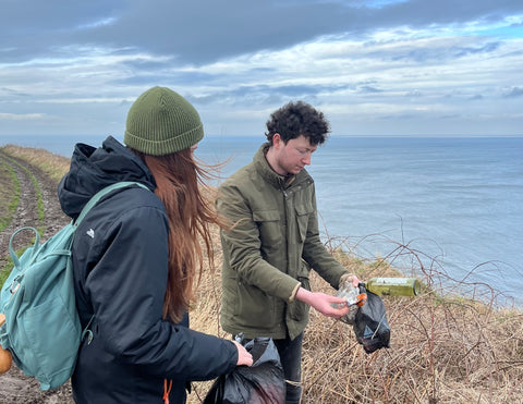 Picking litter on the Cleveland Way