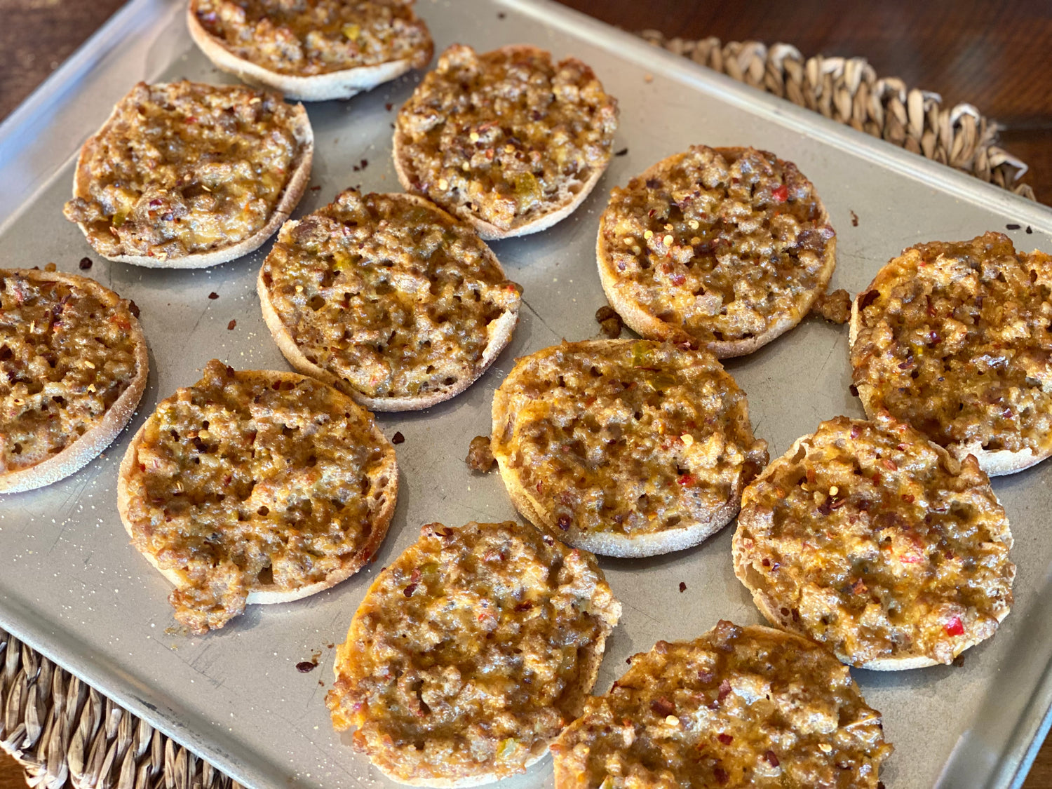 Spicy Cheesy Breakfast English Muffins