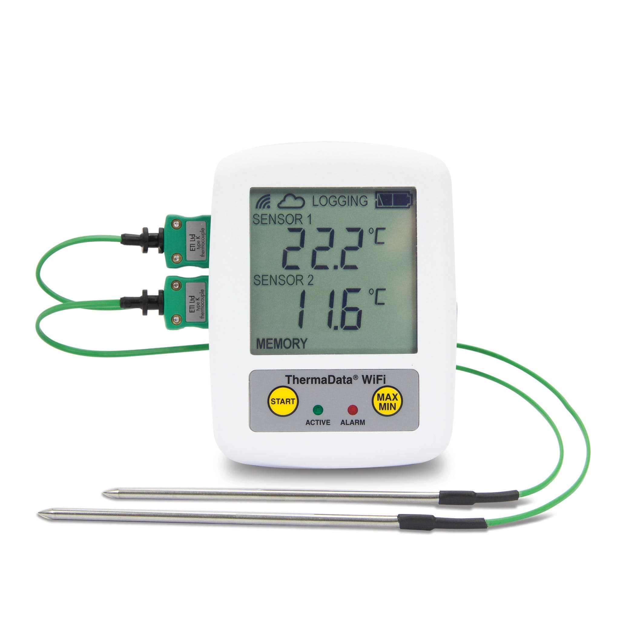 Thermomètre enregistreur Wifi - Thermistance à deux canaux externes