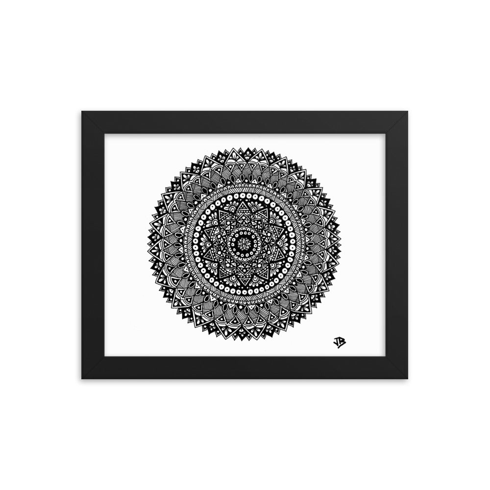 etnisch Labe Nietje Framed Flower Mandala Poster – Jenny Bean Art