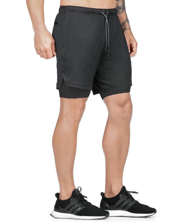 Men's 2-in-1 Yoga and Sport Shorts with Pockets Hidden Zipper Safety ...