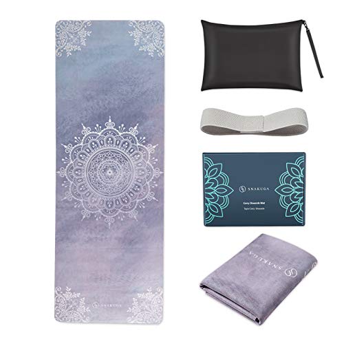 Yoga and Pilates Mat, Non Slip Exercise Suede Mat with Carry Bag