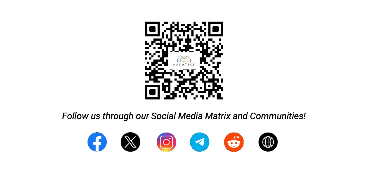 Homatics social media QR code