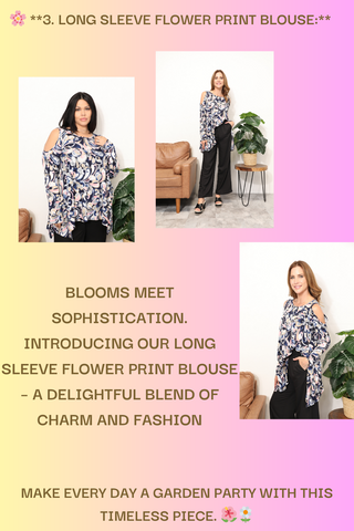 Sew In Love | Long Sleeve Flower Print Blouse