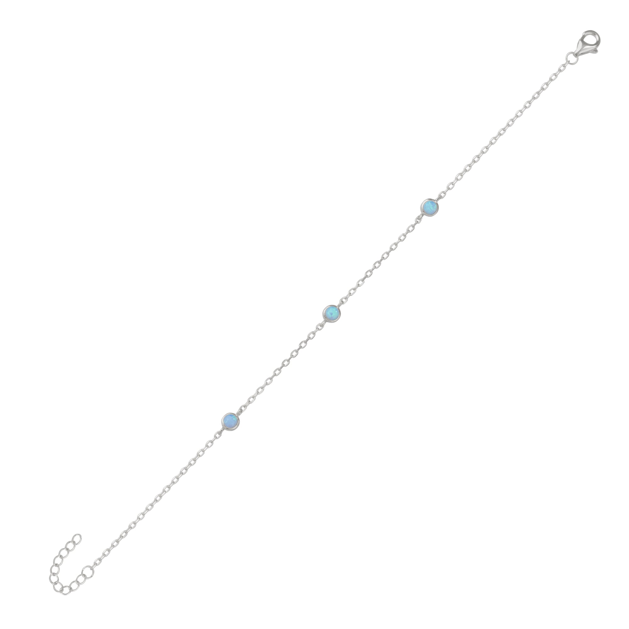Blue Opal Bracelet in Sterling Silver