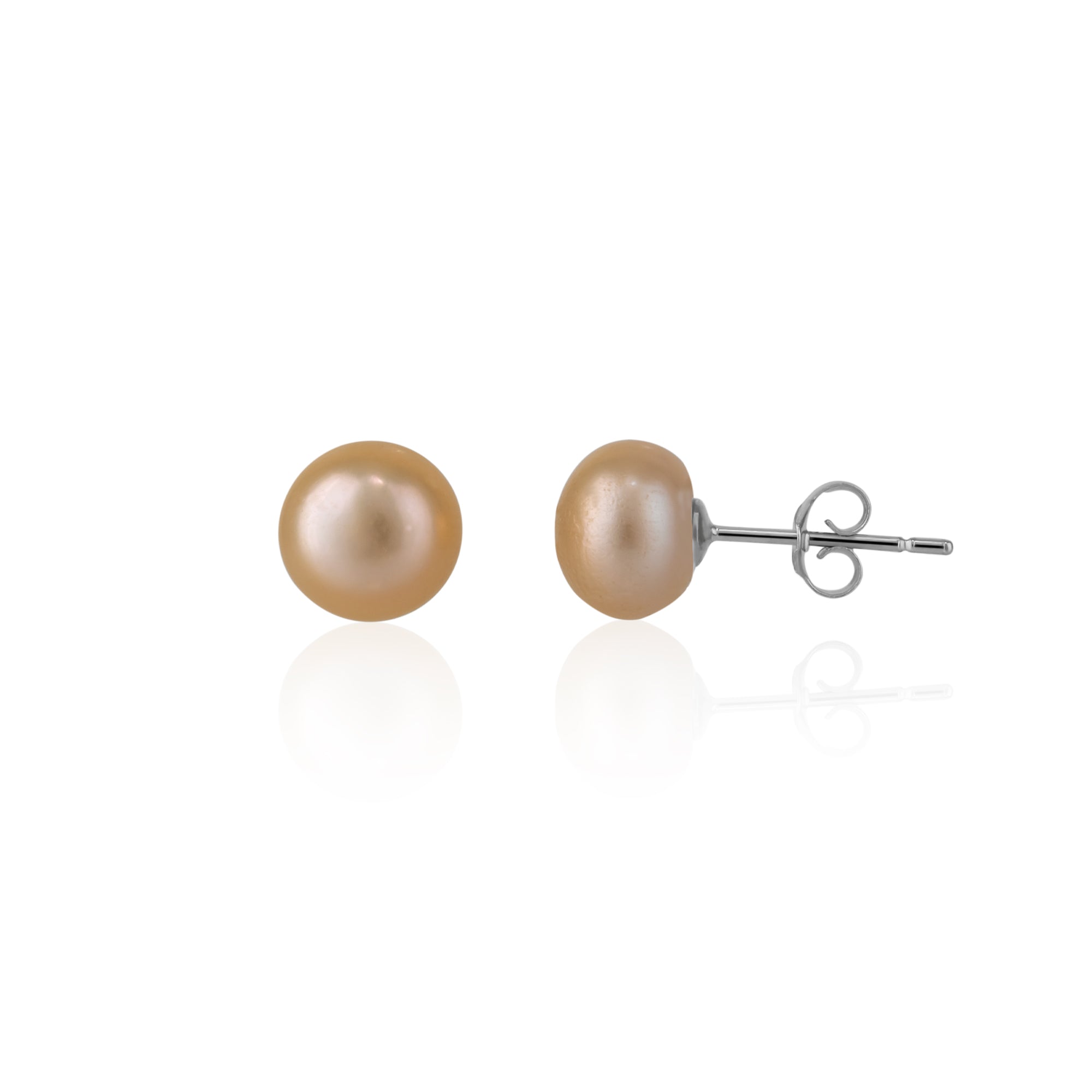 Baroque Pearl Irregular Stud Earring Sterling Silver - Pink and Yellow