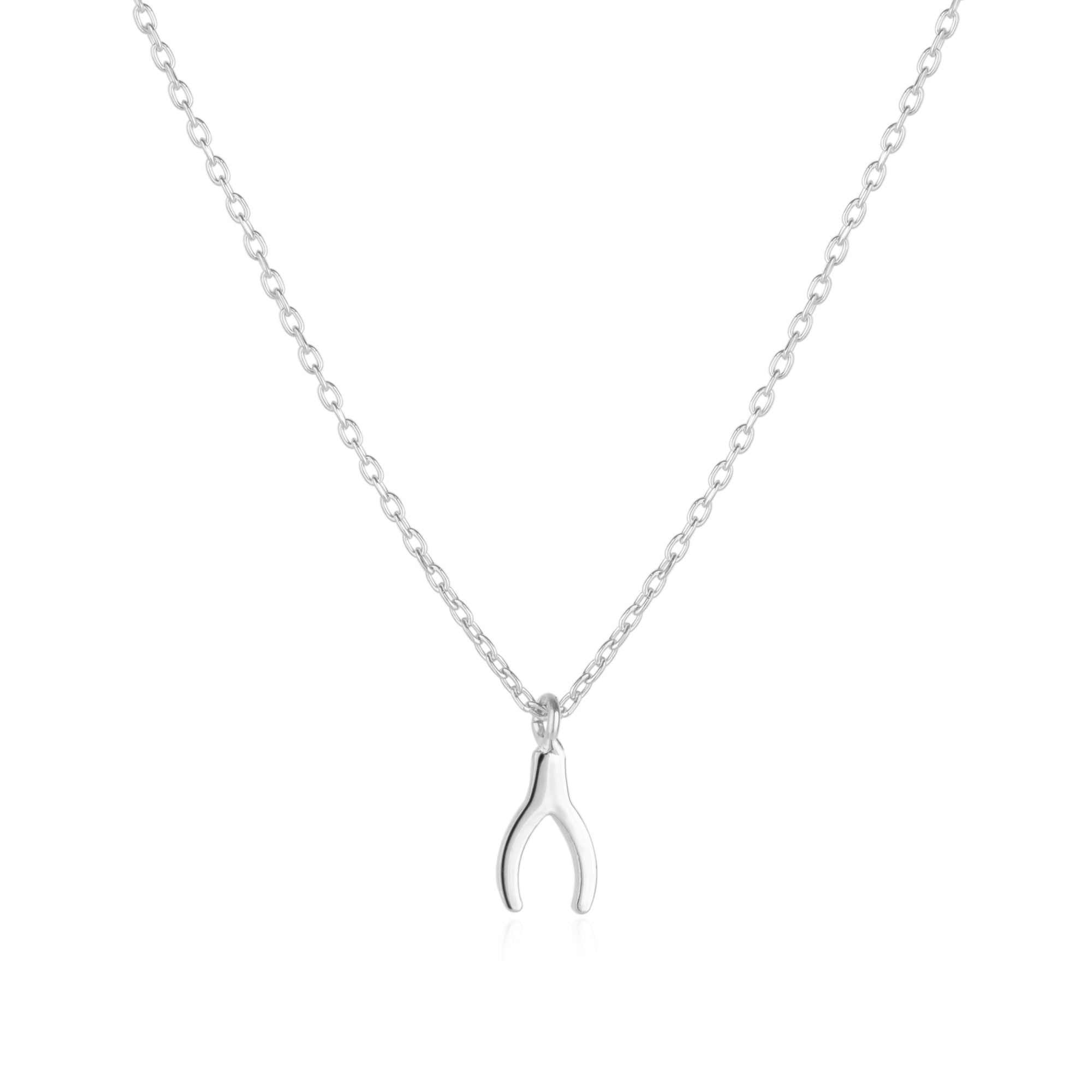 Sterling Silver Mini Wishbone Necklace