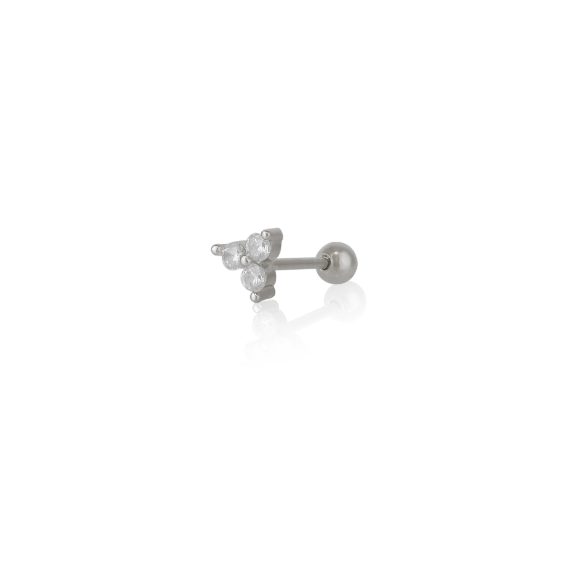 Sterling Silver Trilogy Piercing Stud Earring