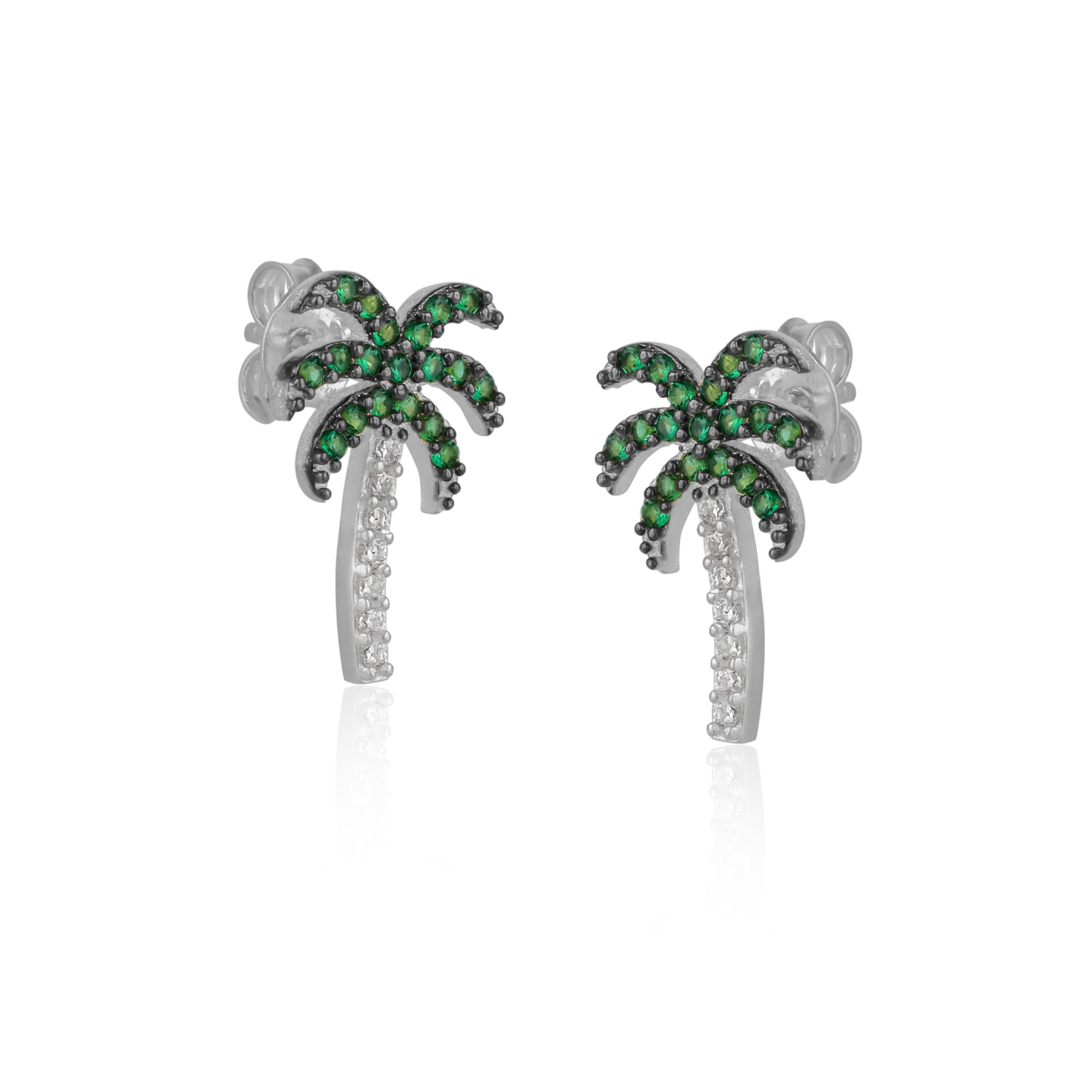 Palm Tree Sterling Silver Stud Earring