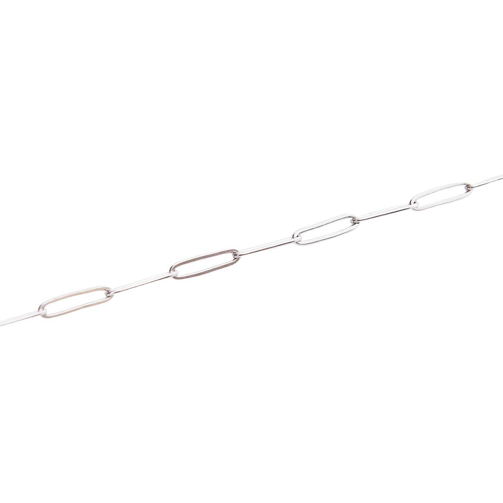 Sterling Silver Large Rectangular Chain Necklace