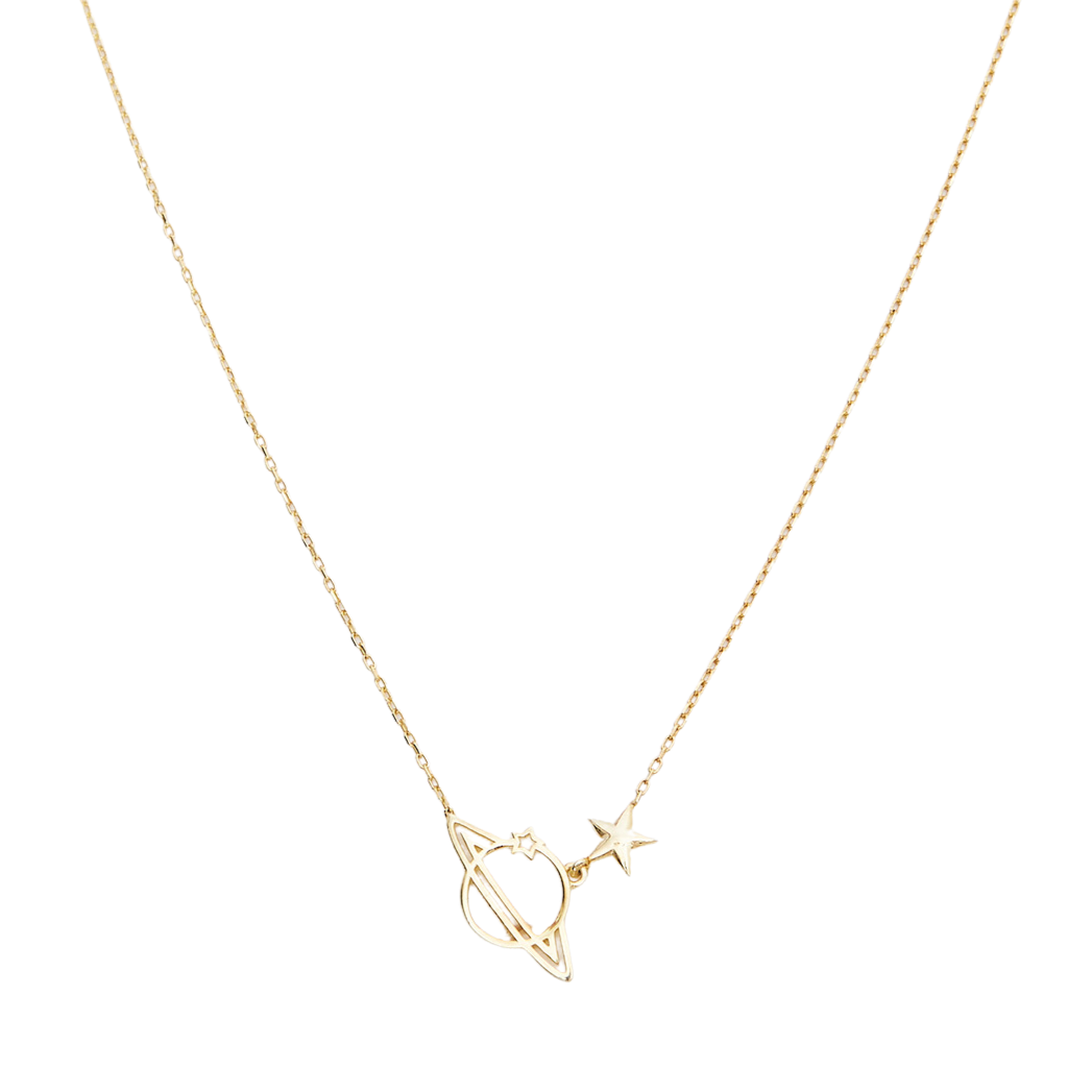 Sterling Silver Saturn Necklace